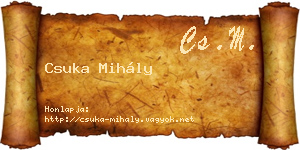 Csuka Mihály névjegykártya