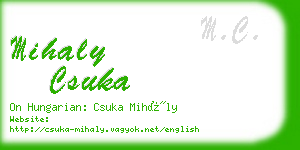 mihaly csuka business card